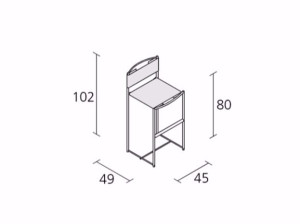 Высокий садовый стул из полиэстера с подставкой для ног