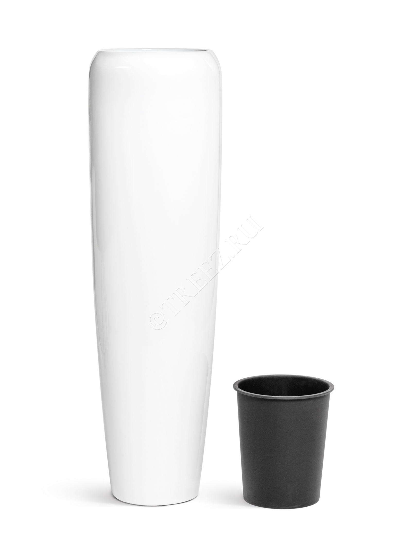 41.3320-05-036-WH-075 Кашпо  Effectory - серия Gloss - Высокий конус Design - Белый глянцевый лак Цветочная коллекция  - Вид №10