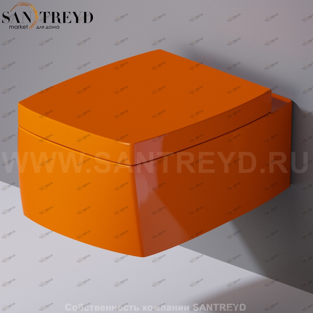 S571114 Подвесной унитаз настенный Оранжевый A. e T. Italia SQUARE Италия AeT ITALIA