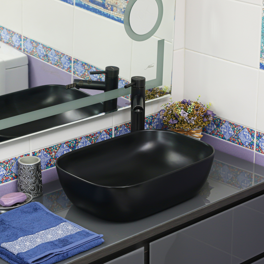 Накладная раковина melana mln-320328mb матовая черная 320328MB-805
