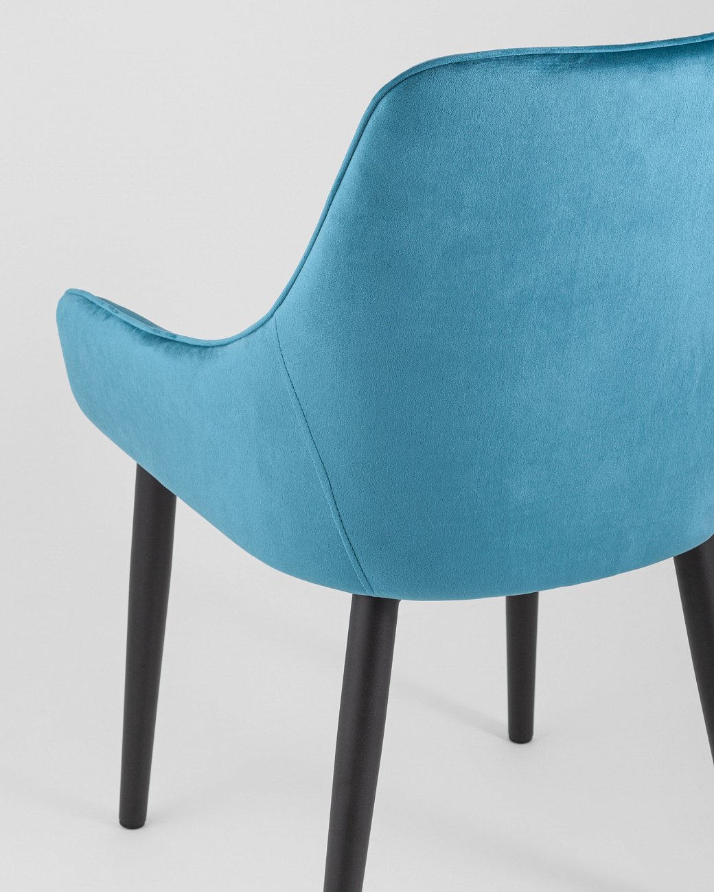 Стул с подлокотниками мягкий темно-бирюзовый с черными металлическими ножками "Диана" STOOL GROUP ДИЗАЙНЕРСКИЕ 00-3881953 Голубой  - Вид №5