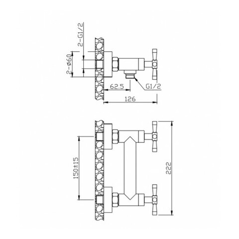 Orange Mia M34-200Gr двухзахватный смеситель для душа без аксессуаров, цвет: графит Хром sun-id-1517087 - Вид №1