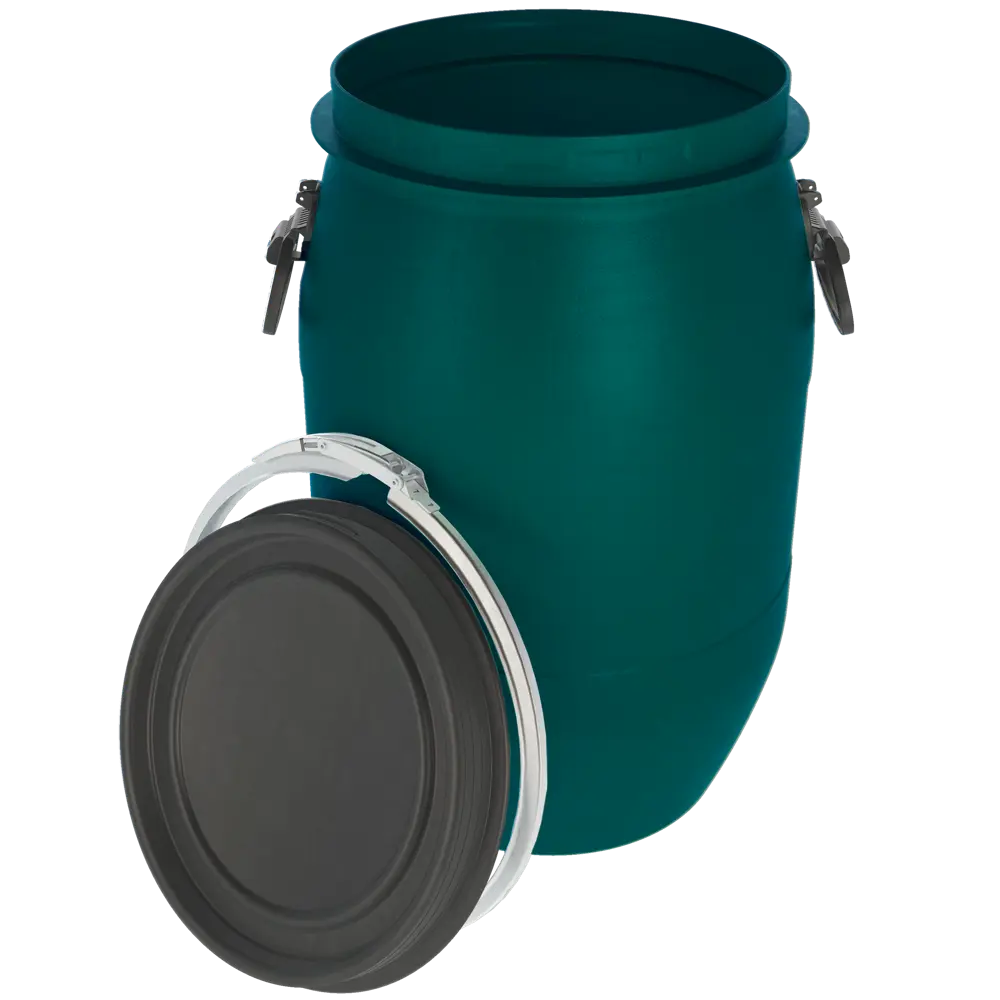Пластиковая бочка BEGINIA 65 л зеленая с крышкой 89403518 STLM-1577001