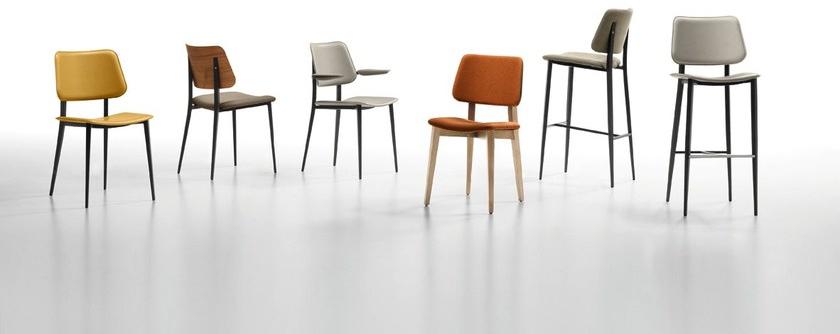 Midj Табурет высокий, обитый тканью, со спинкой Joe sun-id-1377259 - Вид №1