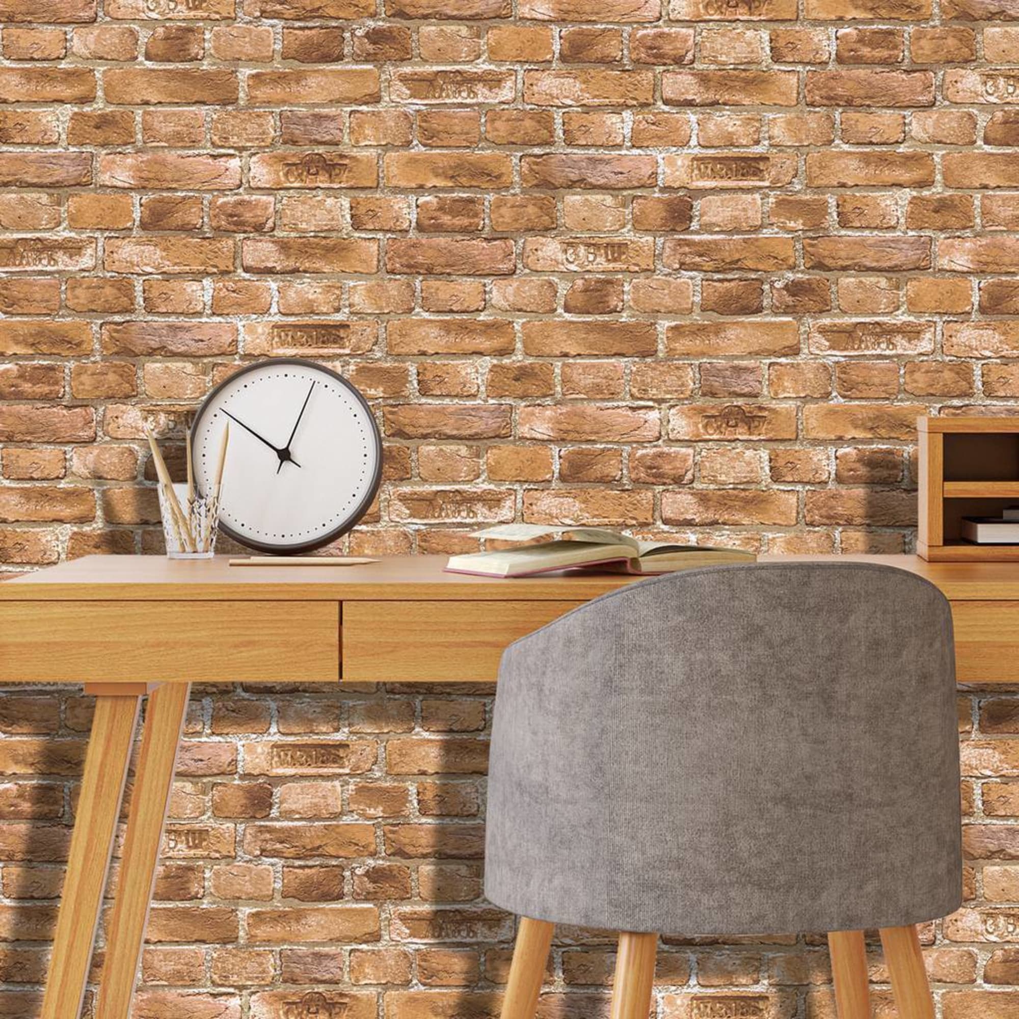 82050277 Обои флизелиновые Бристоль коричневые 0.53 м 317 14 Кирпичи Santreyd  - Вид №2