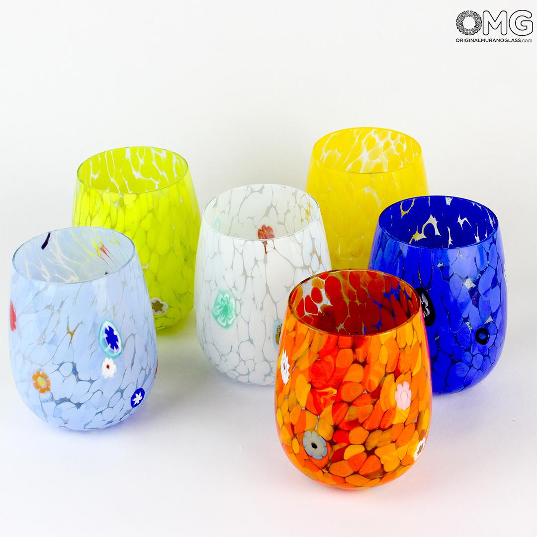 2938 ORIGINALMURANOGLASS Набор из 6 стаканов- Весна - Original Murano Glass OMG 8 см  - Вид №1