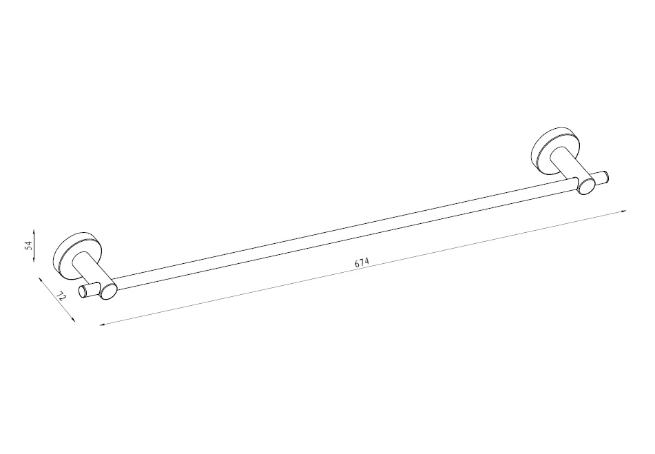 HASP346400 Вешалка для полотенец 60 см Damixa Scandi Pro  - Вид №1