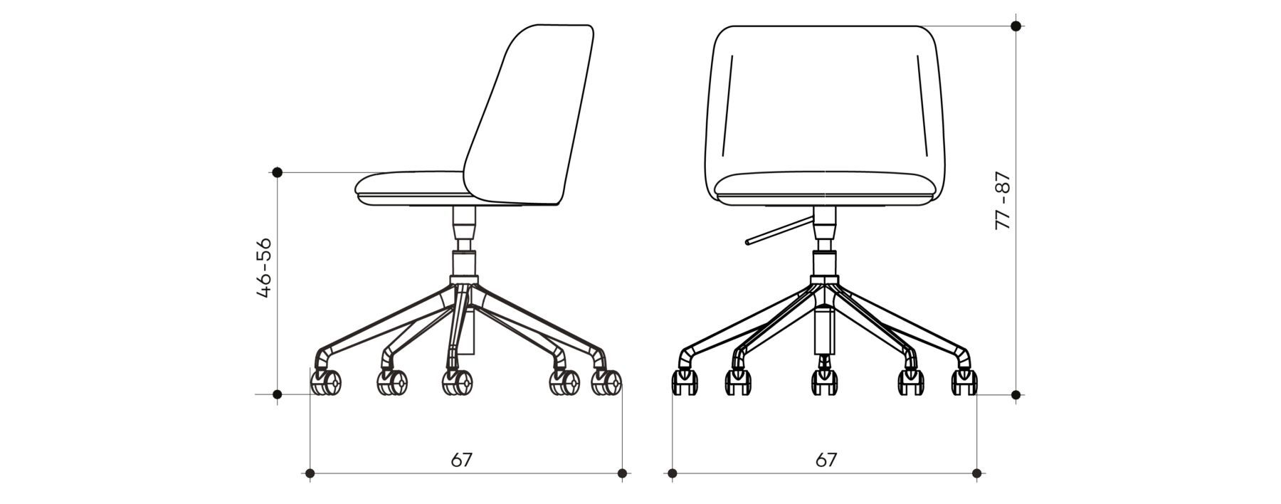 Тканевый стул с регулируемой высотой с колесами arrmet Pure Belle ARCH-00148903 - Вид №2