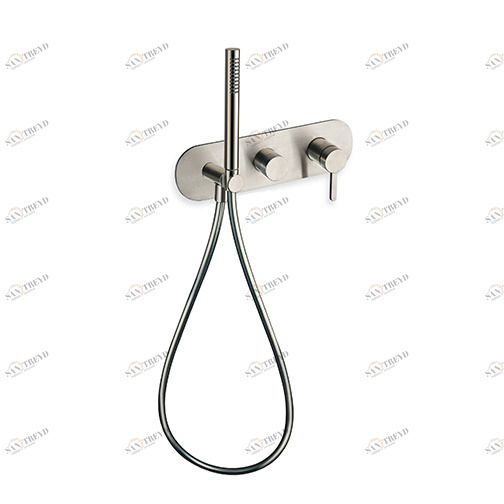 CRIUX603 Внешние части смесителя для ванны и душа для CRICS100 (правая сторона) - CRICS101 (левая сторона) с переключателем на 2 выпускных отверстия, ручным душем с защитой от известкового налета, гибким шлангом LONG LIFE Cristina Rubinetterie 