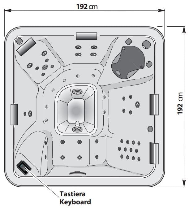 Мини-бассейн с гидромассажем на 4 места с хромотерапией Kinedo A400 ARCH-00095970 - Вид №2