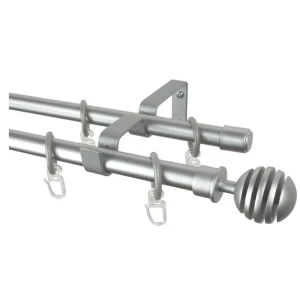 Карниз двухрядный Easy «Шар» 280 см цвет серебро 15251347 STLM-2036872
