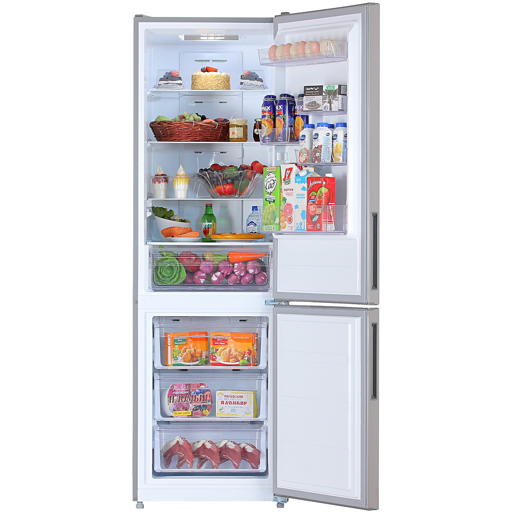 4844542 Холодильник с морозильником   DEXP B430BMA серебристый STDN-0130040 - Вид №5