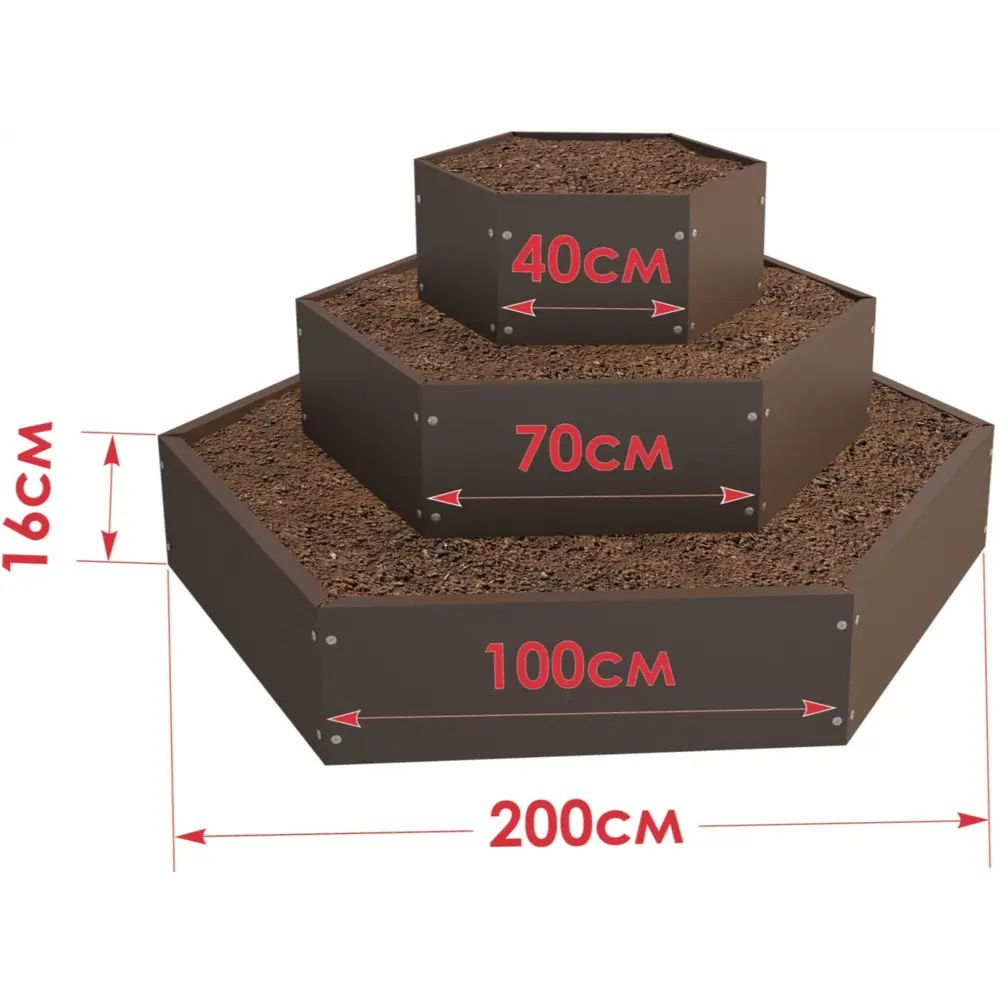 Santreyd Шестиугольная клумба «Каскад» для многоуровневого сада 81967063 STLM-0966666 - Вид №3