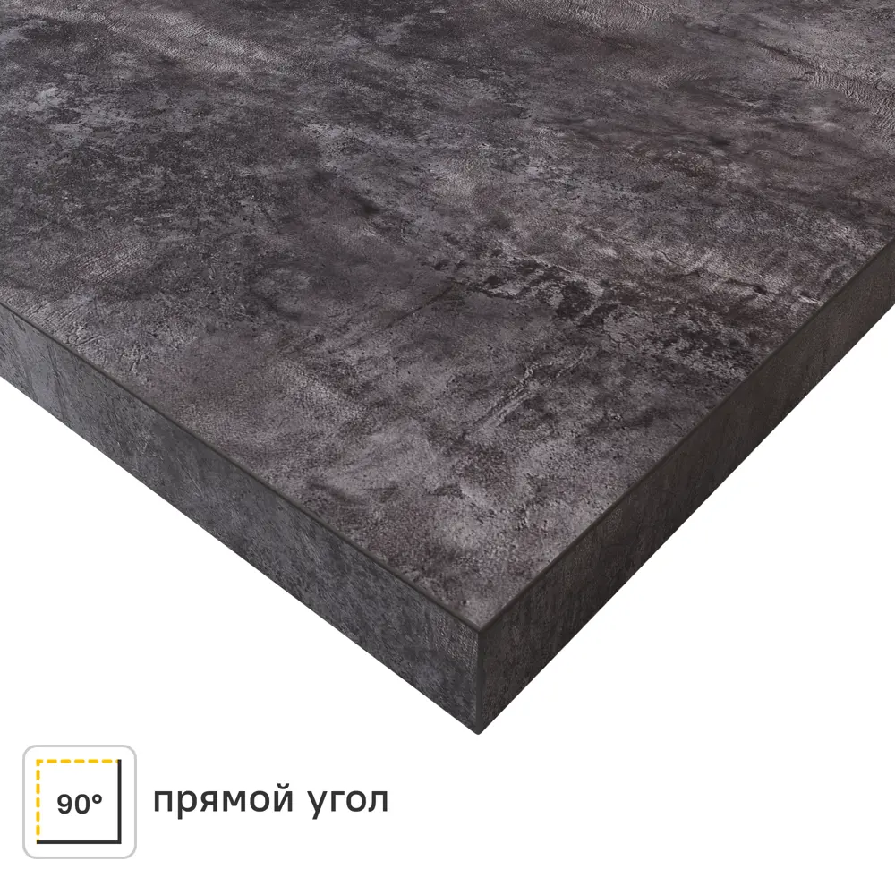 Столешница KONSENSA Бетон темный 60x120x3.8 см ДСП цвет серый 89452032 STLM-2157521 ДСП Прямой угол