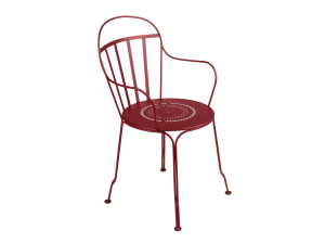 Стальной штабелируемый садовый стул с подлокотниками