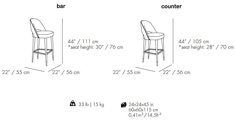 Mambo Unlimited Ideas Высокий табурет из ткани со спинкой Ava sun-id-1452265 - Вид №2