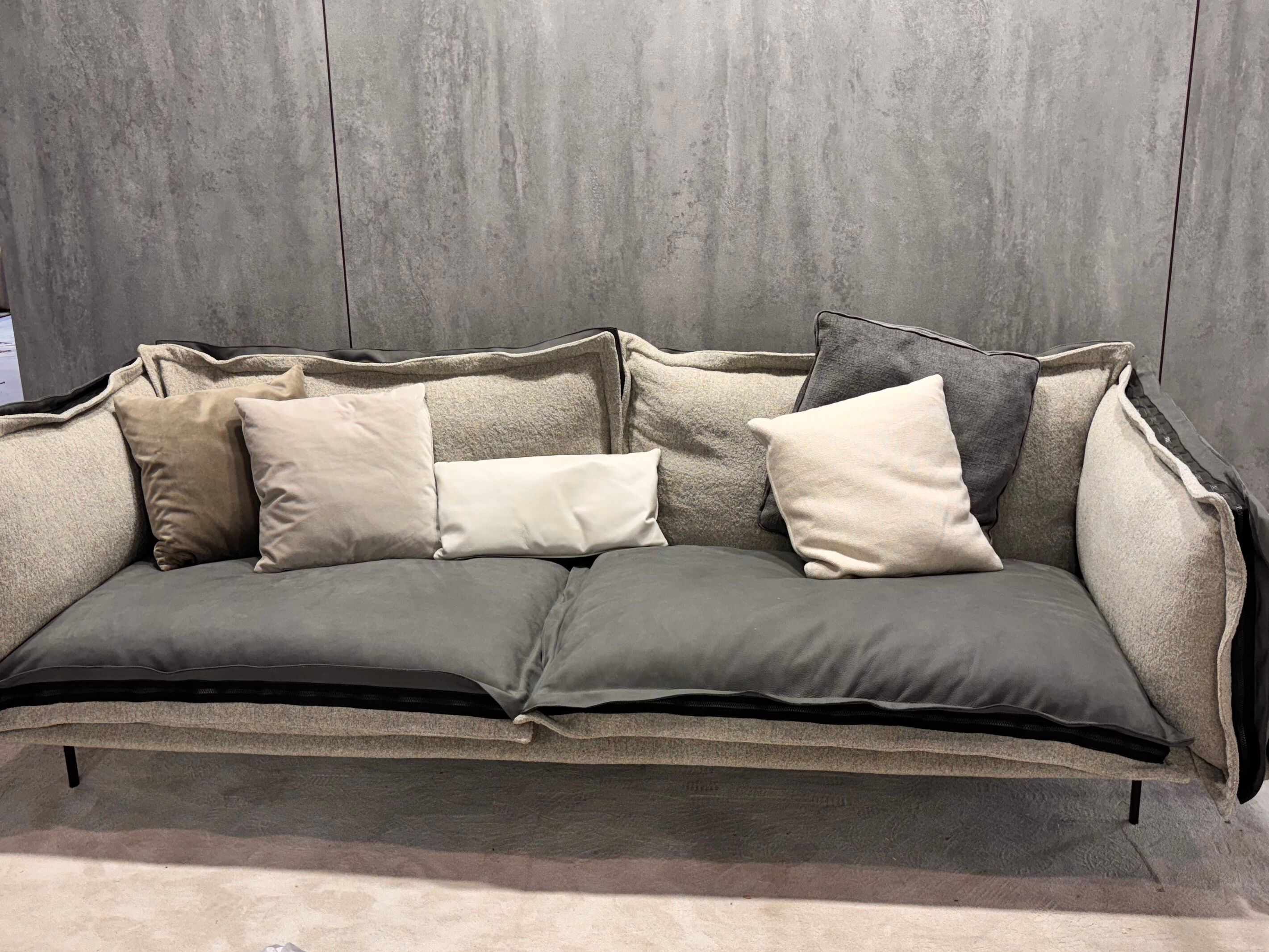 Кожаный и тканевый диван In Stock Arketipo ARCH-00010847