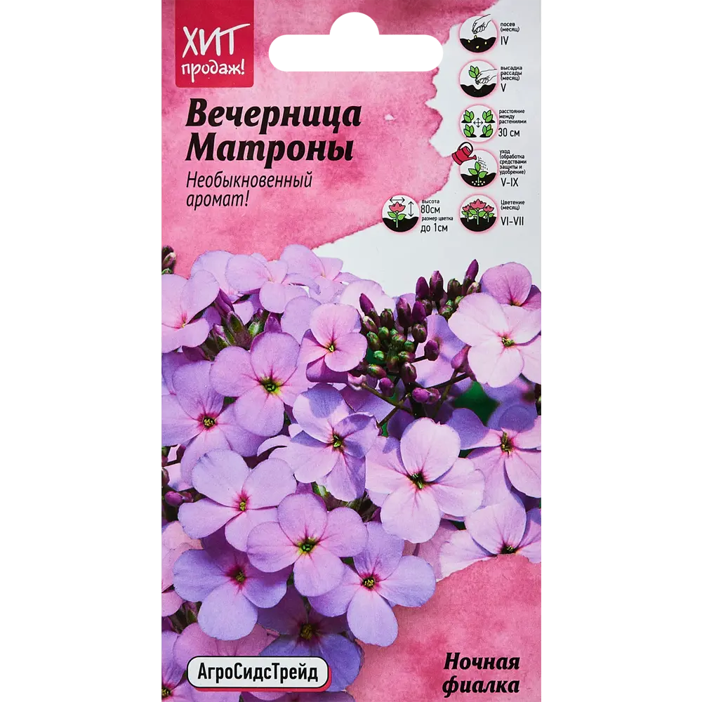 Семена цветов Агросидстрейд вечерница Матроны Ночная фиалка STLM-2143442