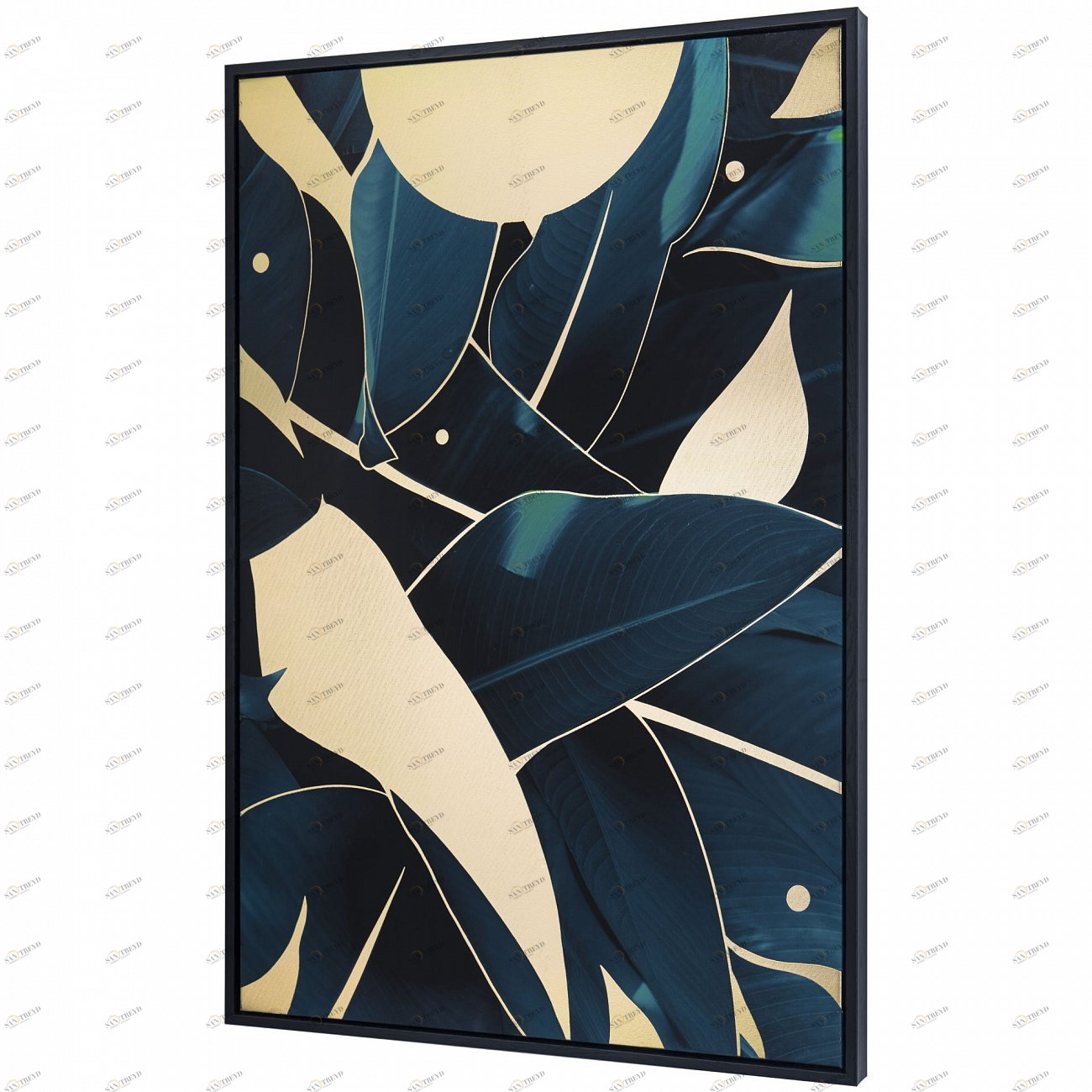 Панно интерьерное с подрамником из дерева 90х60 см сине-золотое Tomas Stern TOMAS STERN  00-3872654 Золото;синий;разноцветный 