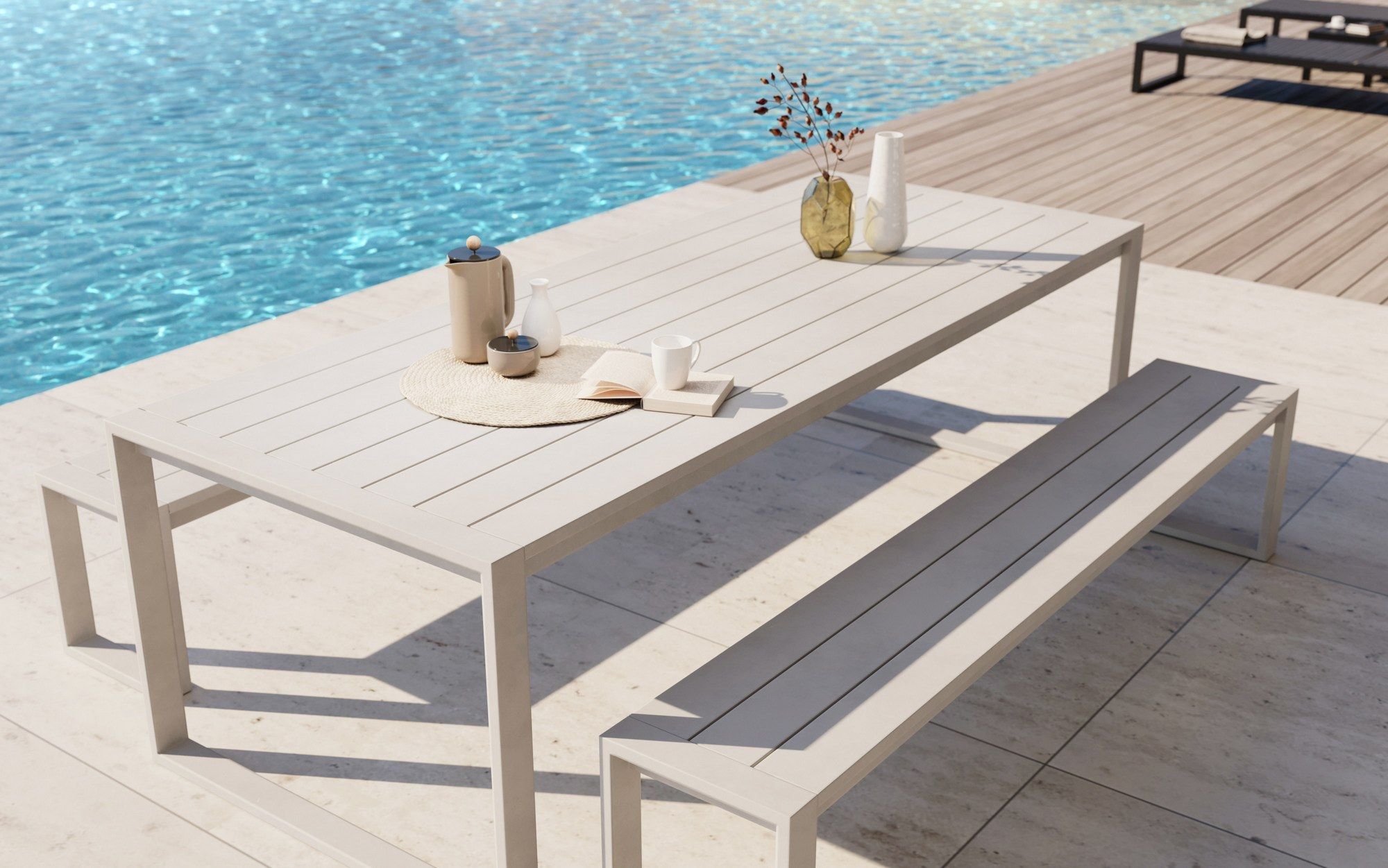 Алюминиевая садовая скамейка с порошковым покрытием Case Eos ARCH-00129468 - Вид №6