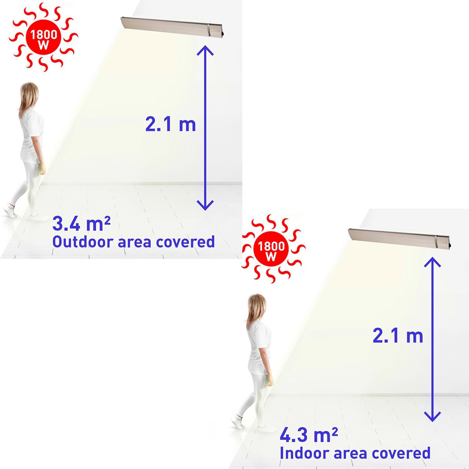 Инфракрасный обогреватель из стеклокерамики и алюминия SINED CALORE 1800 ARCH-00049048 - Вид №5
