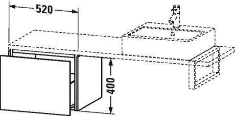 LC582202121 Шкафчик для компактной консоли L-Cube #LC5822 520 x 477 мм Орех темный декор Duravit - Вид №1
