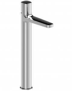 M006WF  Смеситель для раковины на 1 отверстие, высокий изливвылет 17 см ручка ограничитель потока воды до 5 л/мин при 3 бар подводка без донного клапана Fantini Rubinetti LAMÉ