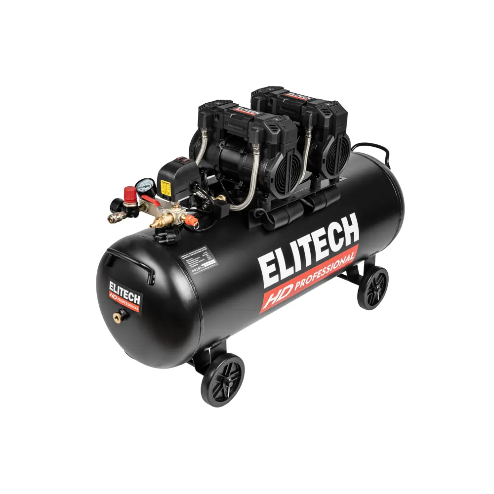 Компрессор сетевой поршневой безмасляный Elitech HD ACF 500-100S, 100 л 500 л/мин STLM-2107970 - Вид №5