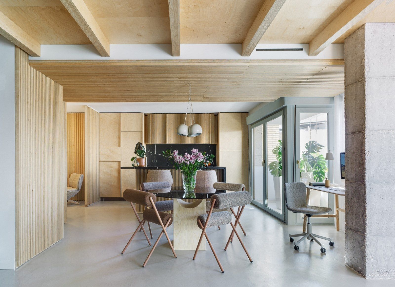 Круглый стол из дерева и стекла SANCAL Vestige ARCH-00028149 - Вид №4