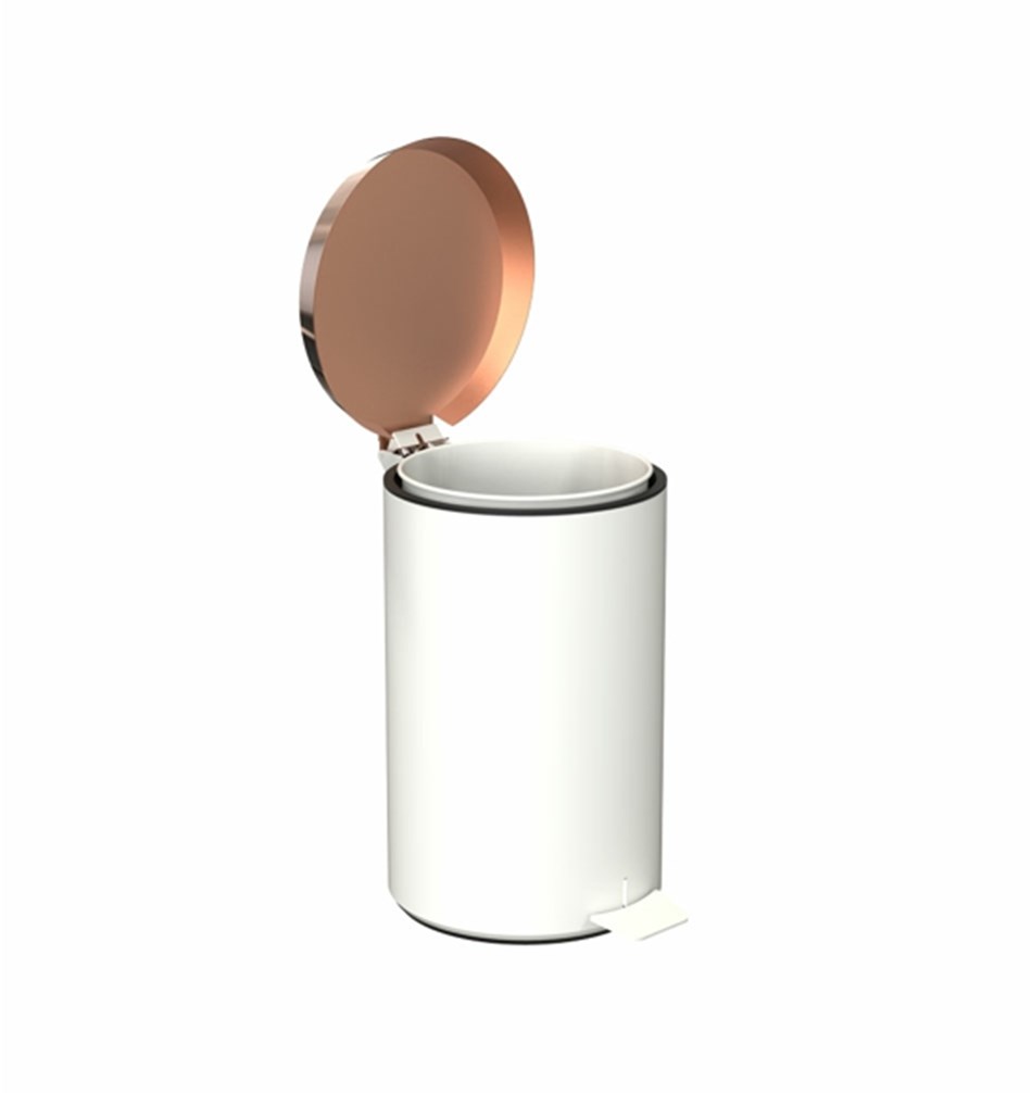 FROST Корзина для мусора 350 » белый / медь Нержавеющая сталь Белый / медь N3002-CW  - Вид №1