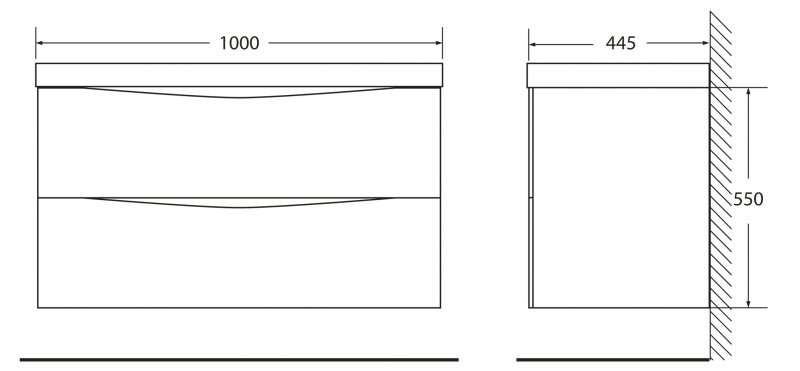 Мебель для ванной BelBagno MARINO-1000-2C-SO-RW-P  - Вид №2
