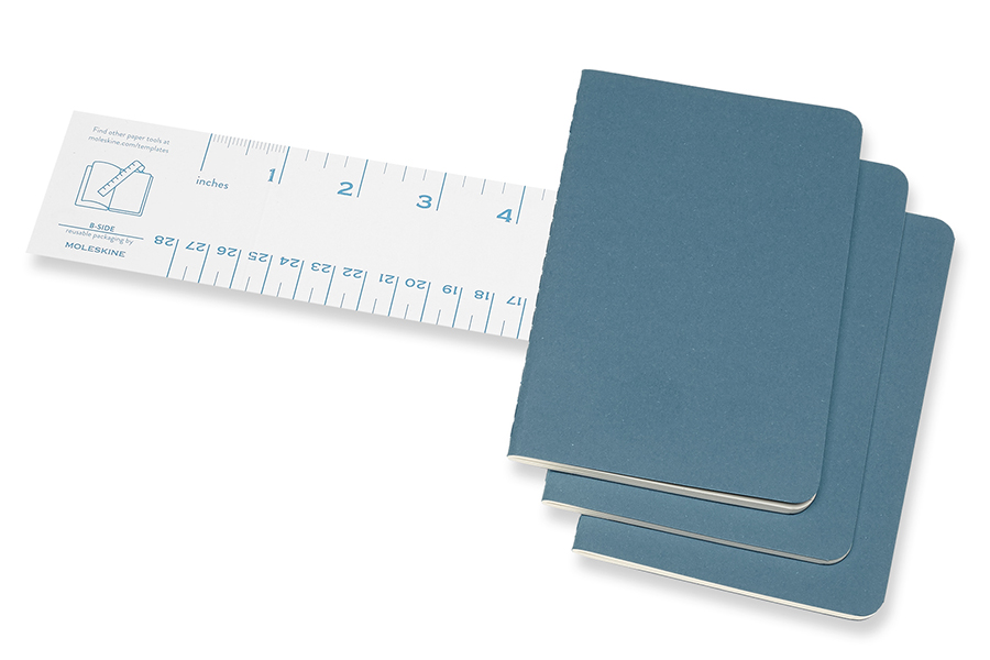Блокнот Moleskine CAHIER JOURNAL Pocket 90x140мм обложка картон 64стр. нелинованный голубой (3шт) 1128164 - Вид №2