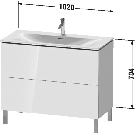 LC659800707 L-Cube Тумбочка напольная Бетонно-серый матовый декор Duravit - Вид №1