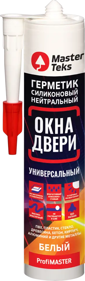 MASTERTEKS Силиконовый герметик для окон и дверей - универсальная защита от влаги 86408719