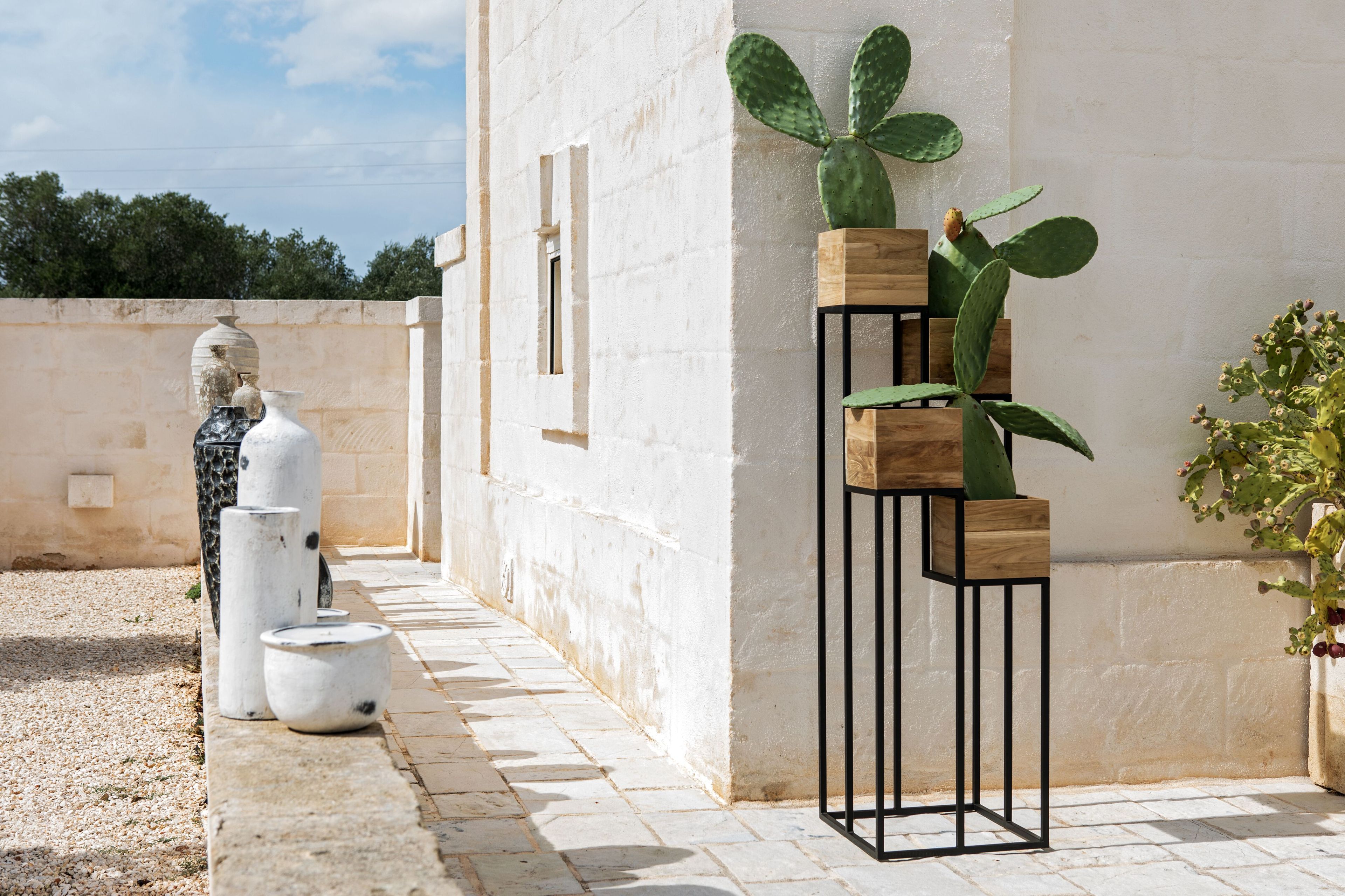 Высокая плантатор из тикового дерева cbdesign Ciro ARCH-00044573 - Вид №5