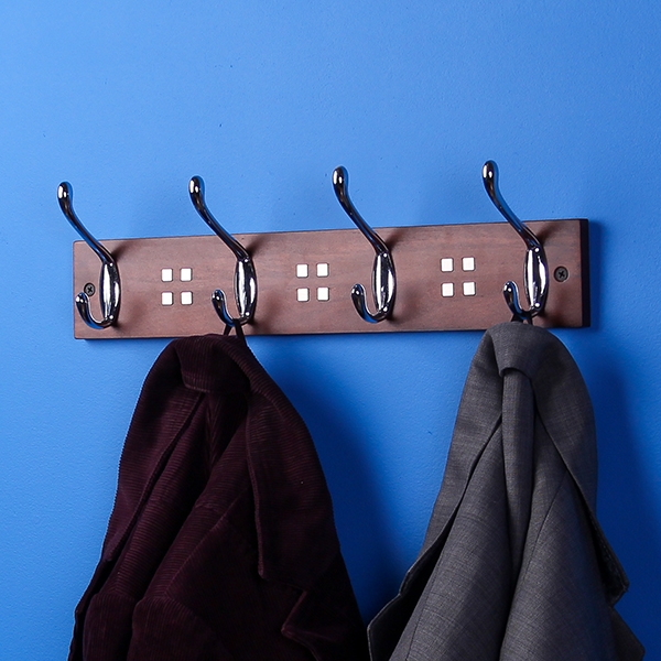 Вешалка  с декором «квадраты», 400x70x50 мм, орех LJPS0001 Public Steel Россия 