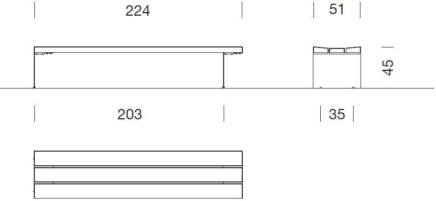 URBIDERMIS Скамья из массива дерева без спинки Bancal sun-id-1454563 - Вид №2