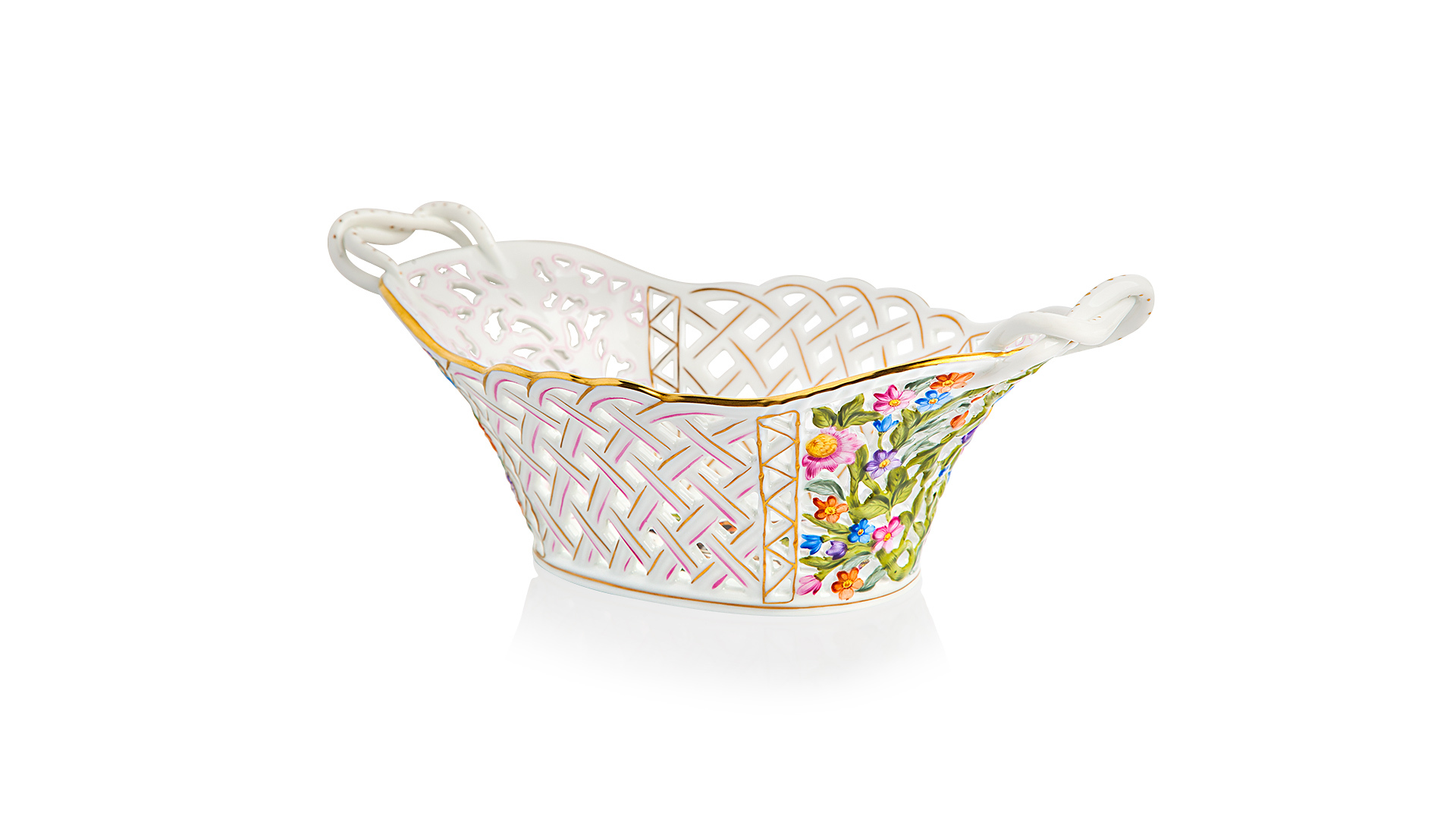 71881 Herend Корзинка ажурная с ручками 28,5см "Ротшильд" Фарфор  - Вид №1