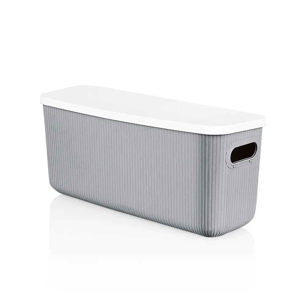 Корзинка для хранения Shell 6.6 л 13x37.4x16.4 см цвет серый 89385375 STLM-2111111 Santreyd
