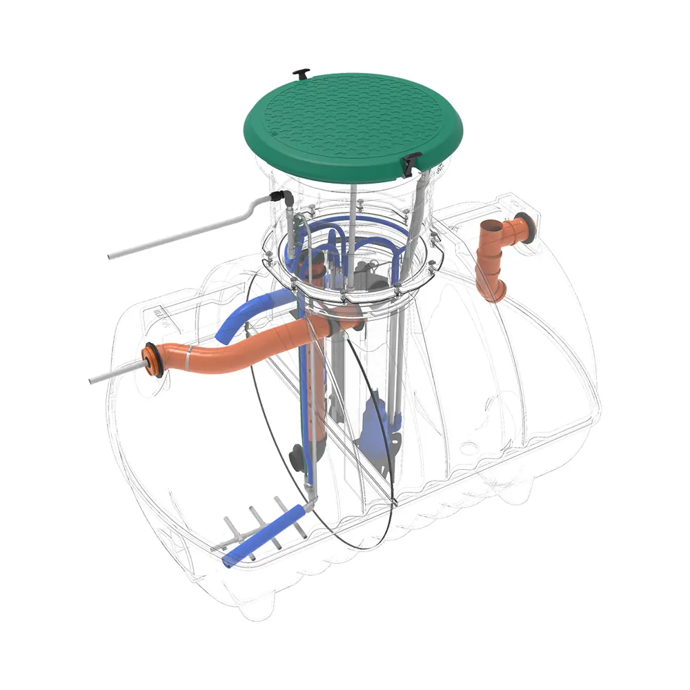 Станция биологической очистки четрыхкамерная Rostok Ground 8 Pro 3500 литров 1600 л/сутки STLM-2121561 - Вид №14