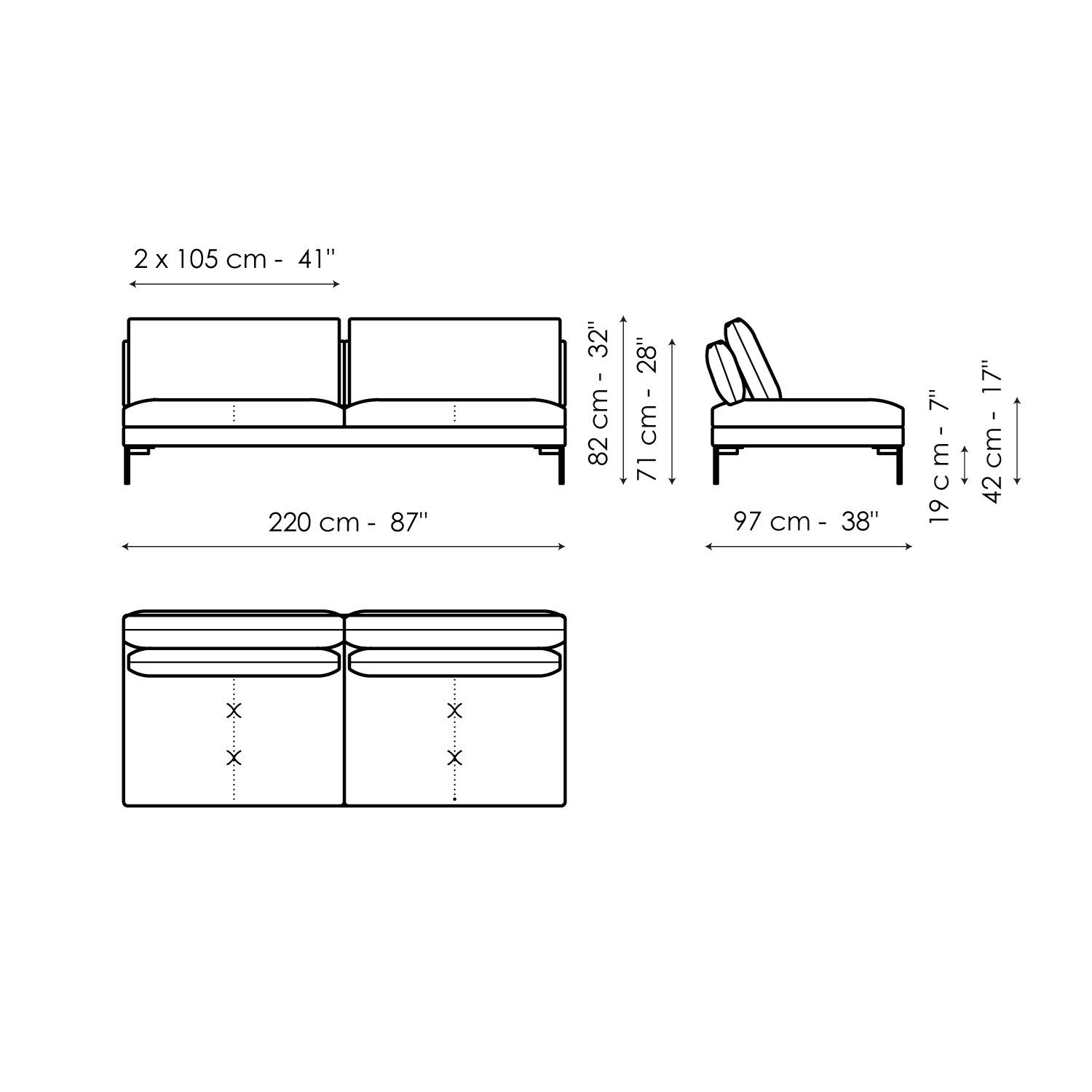 Тканевый диван с полуостровом BONALDO ALIANTE ARCH-00041242 - Вид №8