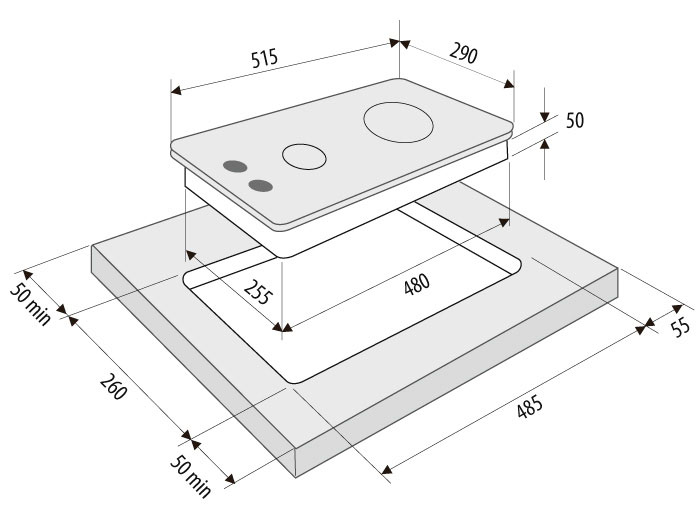 8160805 Газовая варочная поверхность KRONA CALORE 30 BL KRONA1 STDN-0087396 - Вид №7