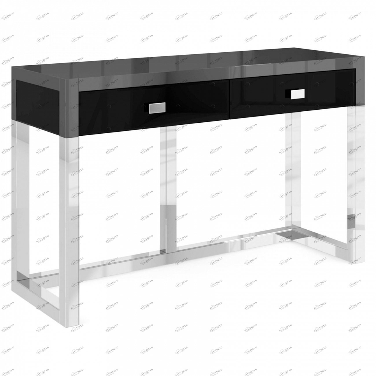 Консоль зеркальная с ящиками черная 91х49 см "Сэмпл" GRAUM  304042 Зеркальный;черный 