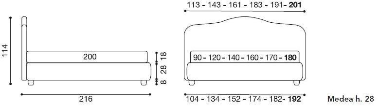Twils Двуспальная кровать с мягким изголовьем Medea sun-id-1442953 - Вид №2