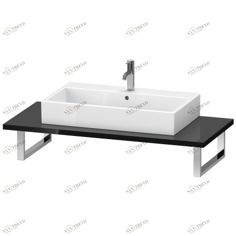 LC104C04040 Консоль для накладной и встраиваемой сверху раковины компакт, Толщина консоли 30 мм L-Cube #LC104C 480 мм Черный глянцевый лак Duravit