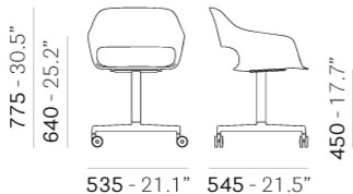 Pedrali Стул из полипропилена с 4 спицами на колесиках Babila sun-id-1467439 - Вид №2