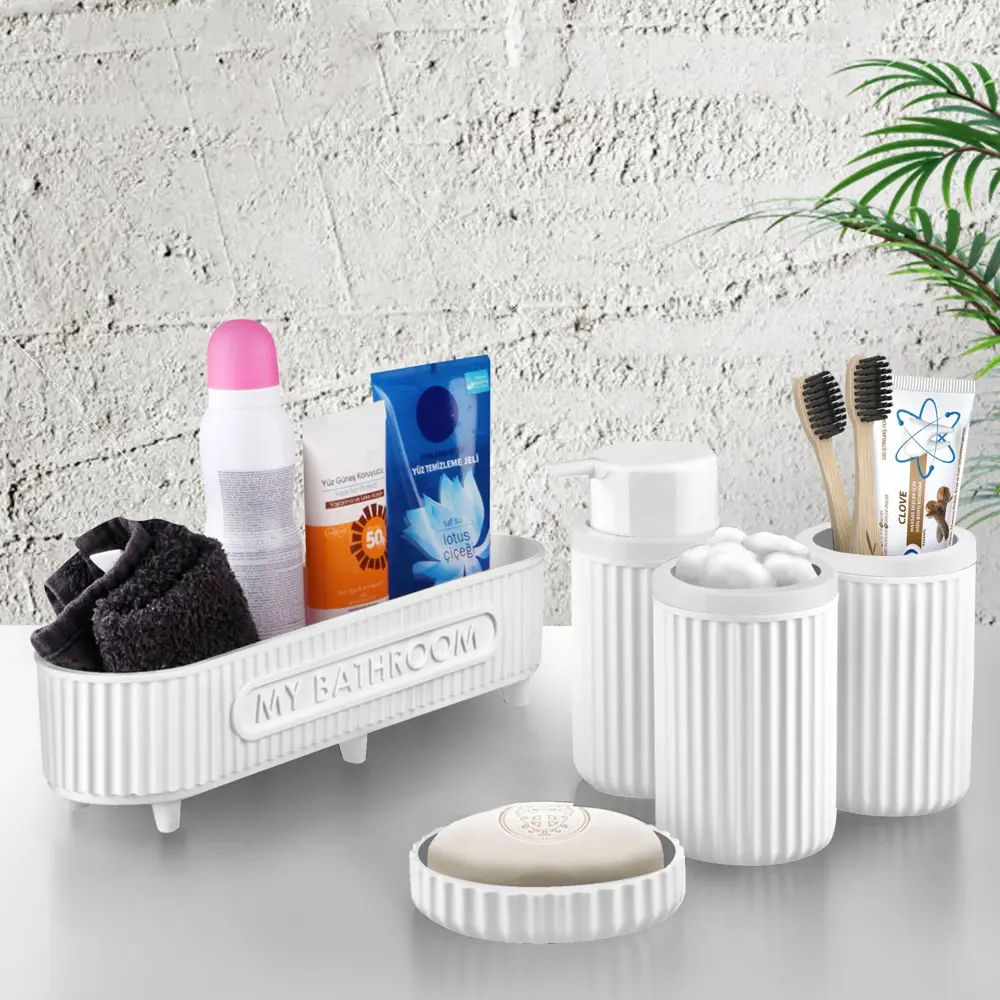 Набор аксессуаров для ванной Merlo 5 предметов цвет белый Santreyd STLM-2007384