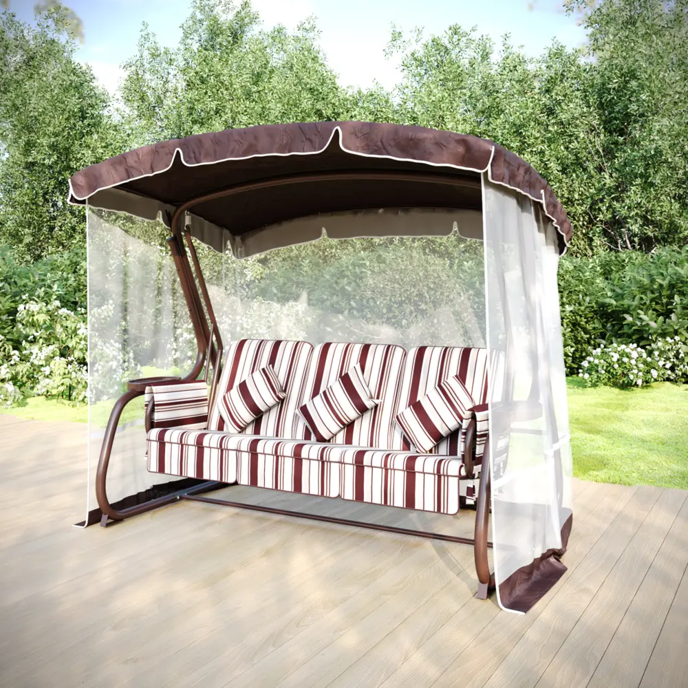 Качели садовые Emmi 3-х местные шоколадный Santreyd Качели садовые 3-х местные STLM-2193499 - Вид №19