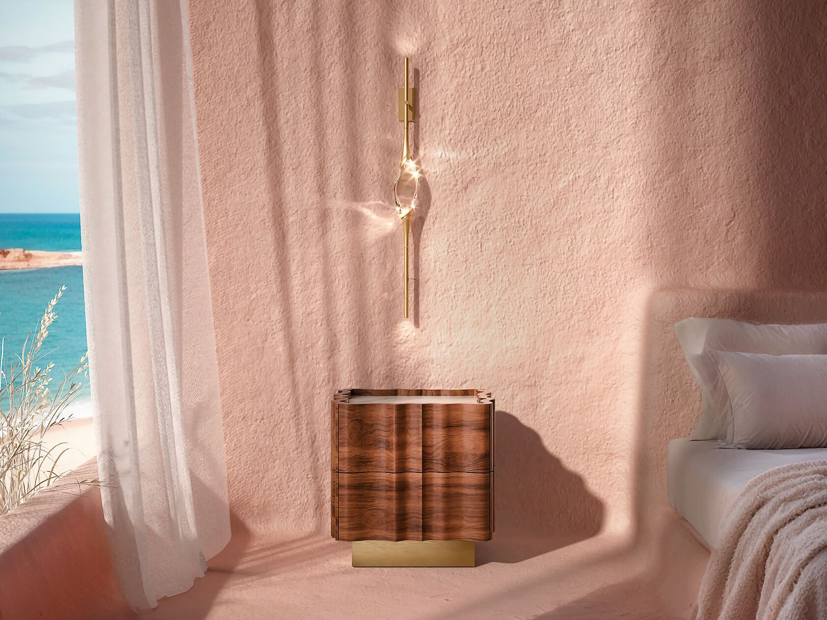 Квадратная прикроватная тумбочка из грецкого ореха с ящиками Il Pezzo Mancante часть 2 ARCH-00031046 - Вид №2