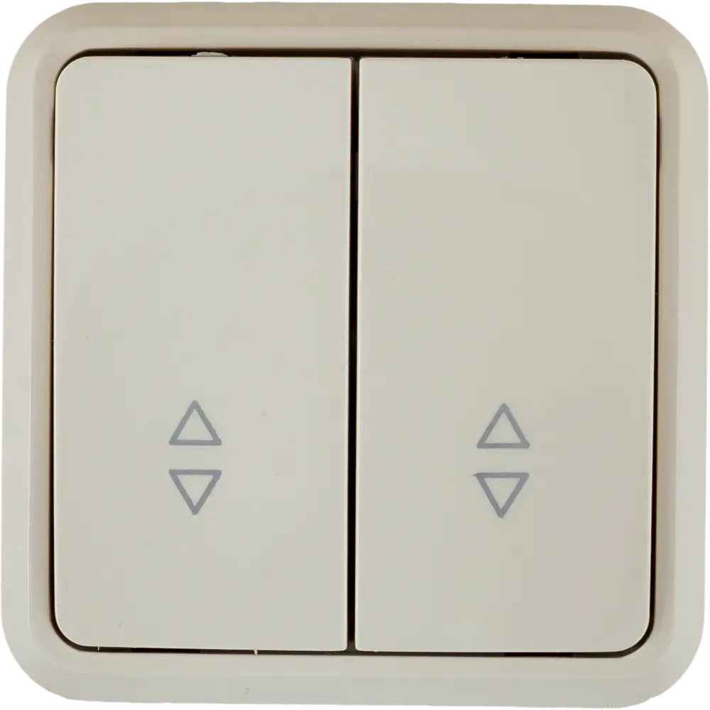 LEXMAN Двойной проходной выключатель накладной с двумя клавишами в бежевом глянцевом исполнении 81930582 First 2 STLM-1110990
